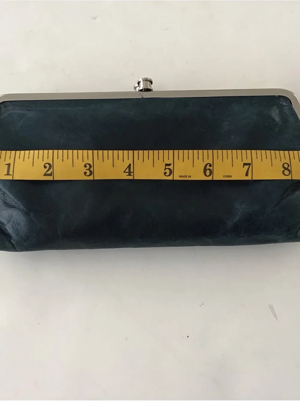 HOBO Lauren Clutch Leather Wallet Forest Green W/clasp & Magnetic Closure
